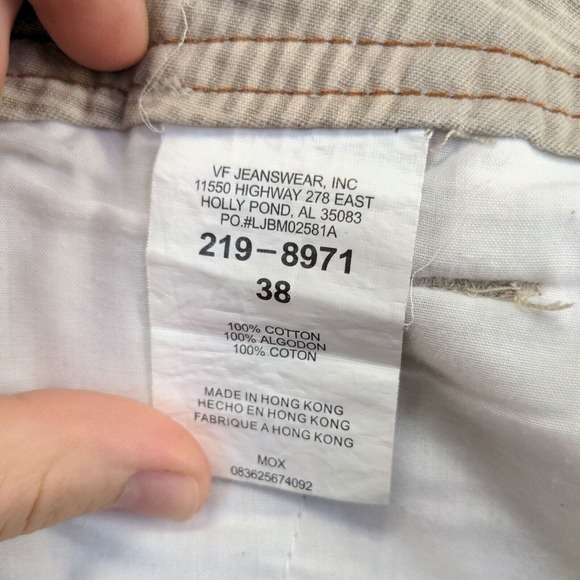 Lee Dungarees Men's Cargo Shorts Tan Size 38 100% Cotton Pockets Check Pattern - Picture 11 of 11